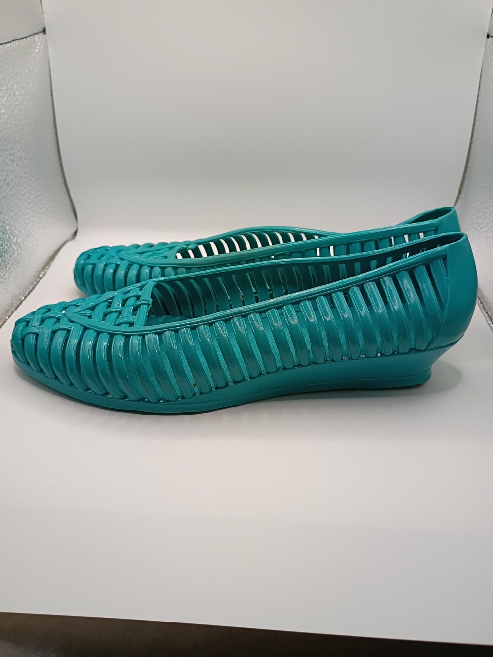 1984 Vintage Women’s Teal Woven Slip-On Flats - Like New